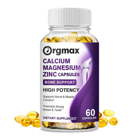 Orgmax Calcium Magnesium Zinc Capsules Promotes Strong Bones Teeth Supports Nerve & MuscleFunction Supplement Multi-Nutrients Enhance Immunity