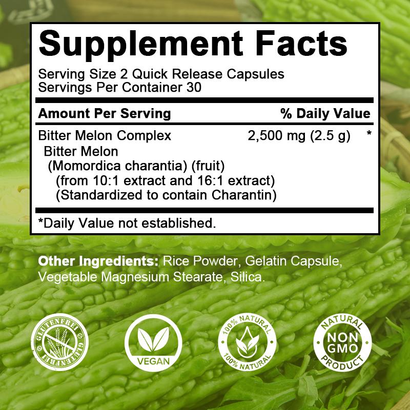 Orgmax Nature Bitter Melon Extract Capsule Regulate Blood Vessels Lower Blood Sugar Vitamin B12 Supplement Plant-insulin Slimming Help Health