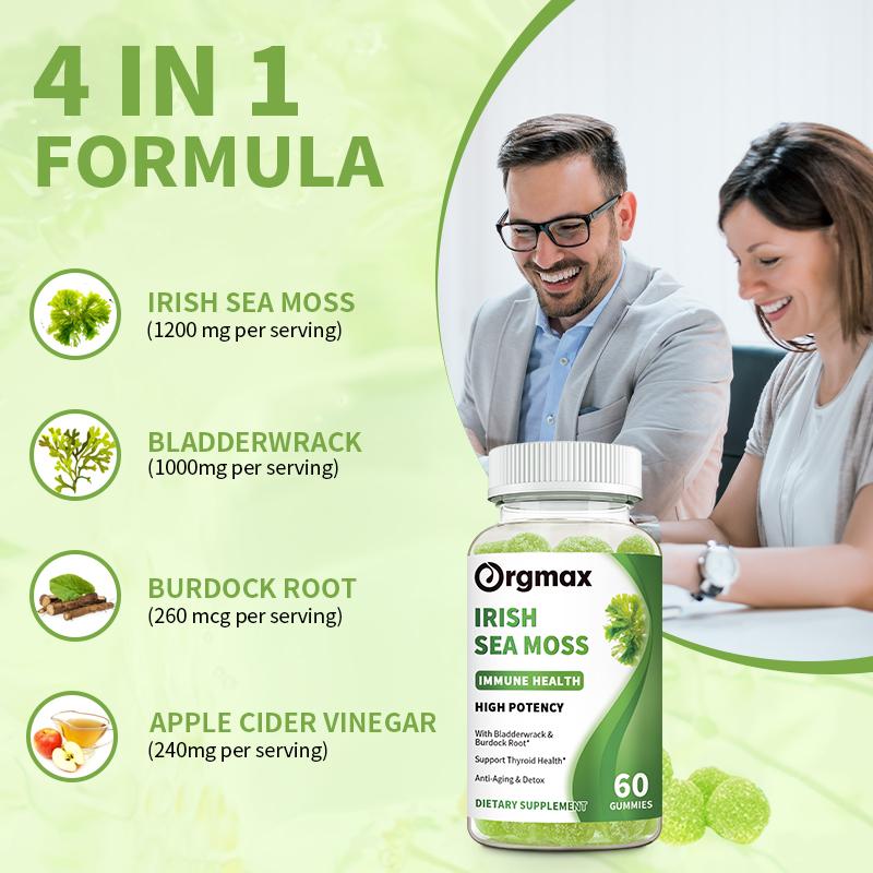 Orgmax Irish Sea Moss Gummies Dietary Supplement
