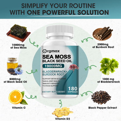 Orgmax Sea Moss Black Seed Oil Capsules