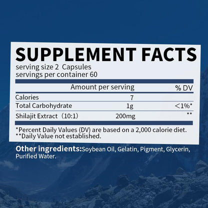 Orgmax Shilajit Extract 2000MG Capsules Dietary Supplement