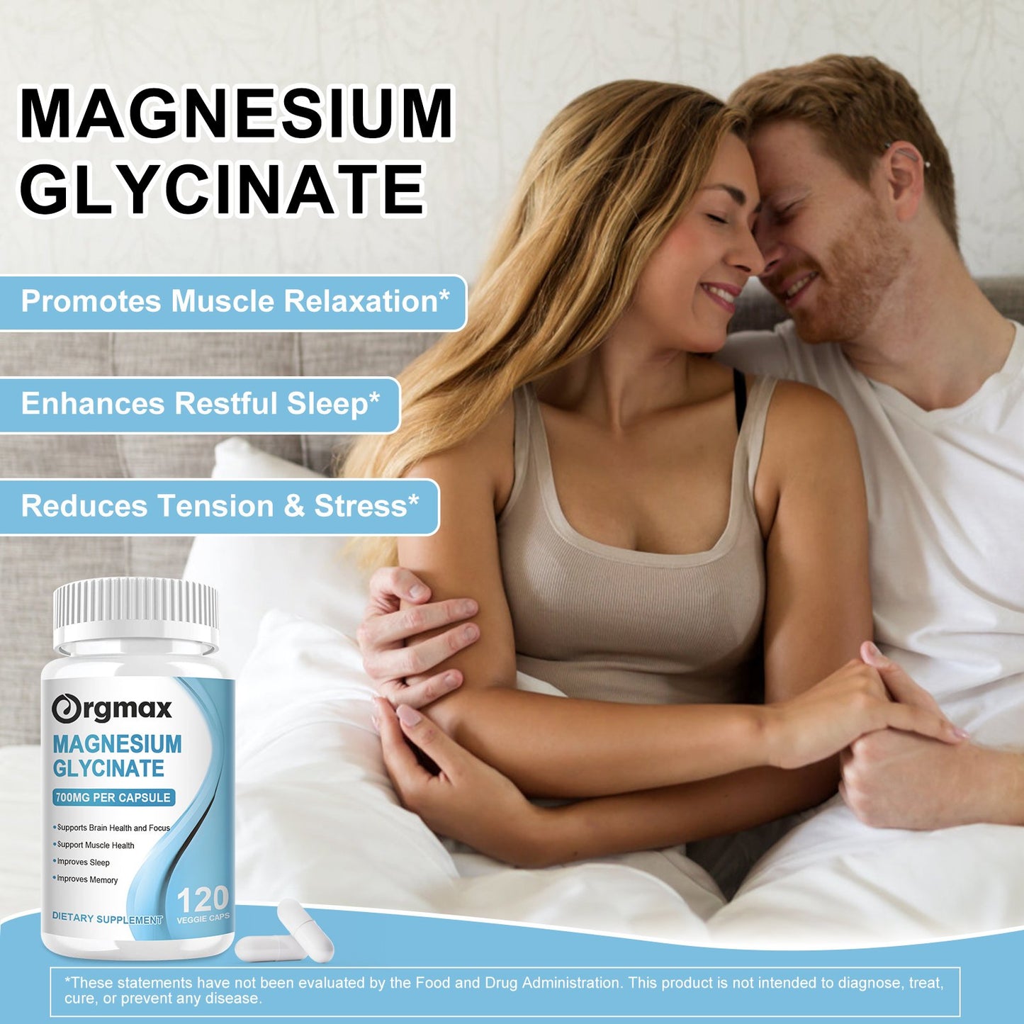 Orgmax Magnesium Glycinate capsule Magnesium Nutrition Diet Supplement Memory weak Bone joint Health Sleep Quality Muscle cramps