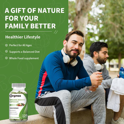 17 in 1 Daily Superfoods Capsules Supplement with Organic Spinach For Digestive and Cardiovascular Health