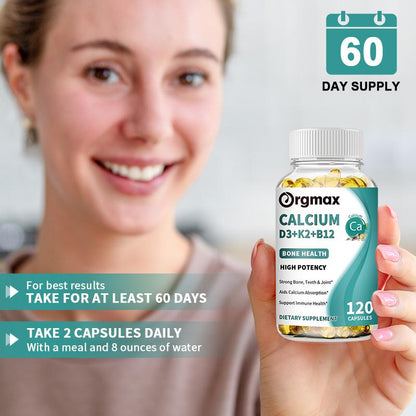 Vitamin D3+K2+B12 Supplement for Regulate Calcium Metabolism Bone Health & Mood Balance Supplement Immunity System