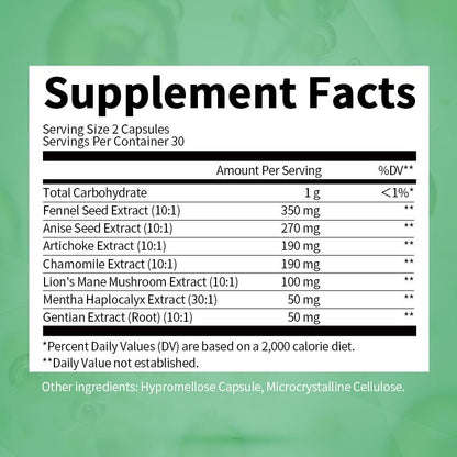 Orgmax Bloating Relief Capsules Helps Relieve Occasional Gas & Bloating After Meals, Post-Meal Comfort Support, Fennel Seeds Extract