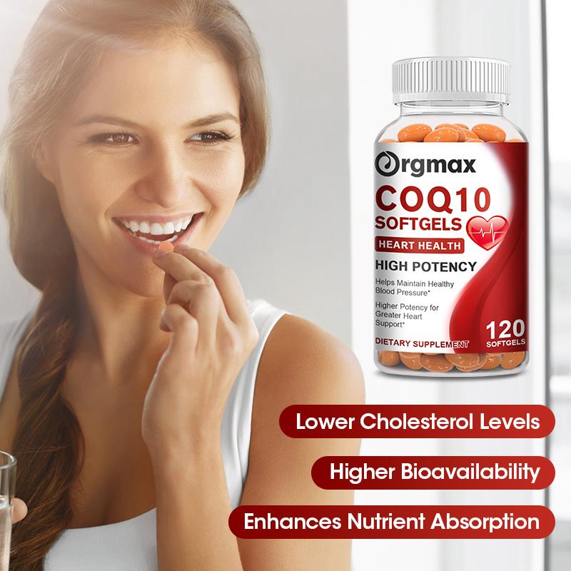 COQ10 Capsules Coenzyme Q10 300mg Supports Heart&Blood Vessels Health and Cellular Energy Production Liver Detox