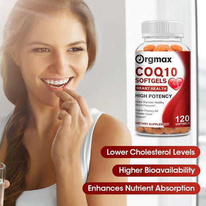 COQ10 Capsules Coenzyme Q10 300mg Supports Heart&Blood Vessels Health and Cellular Energy Production Liver Detox