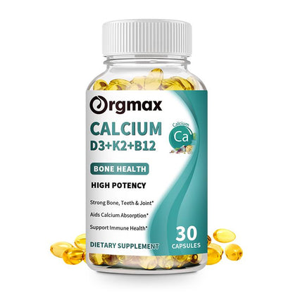 Vitamin D3+K2+B12 Supplement for Regulate Calcium Metabolism Bone Health & Mood Balance Supplement Immunity System