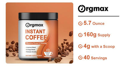 Orgmax Instant Coffee Rhodiola Rosea Dietary Supplement