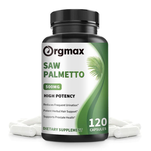 Orgmax Saw Palmetto capsules Boosts Nitric Oxide Energy Stamina Hormones Balance Hair Thinning Relief Skin Beauty Health