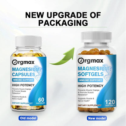 Orgmax Magnesium Glycinate Capsules 500mg Support Bone Immunity Immune System Support Heart Health Mineral Supplement Help Natural Sleep