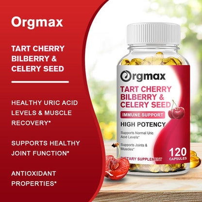 Orgmax Tart Cherry Bilberry Celery Seed Capsules 120pcs