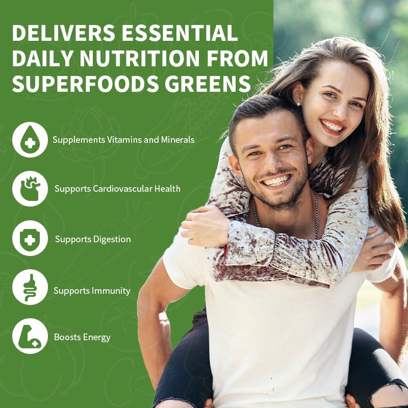17 in 1 Daily Superfoods Capsules Supplement with Organic Spinach For Digestive and Cardiovascular Health