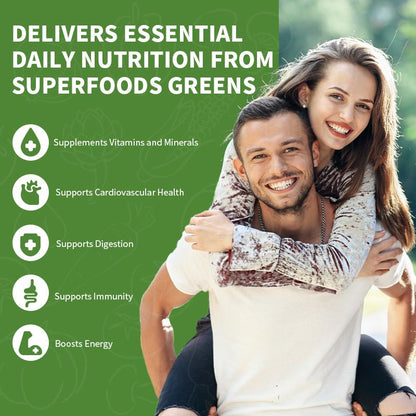 17 in 1 Daily Superfoods Capsules Supplement with Organic Spinach For Digestive and Cardiovascular Health