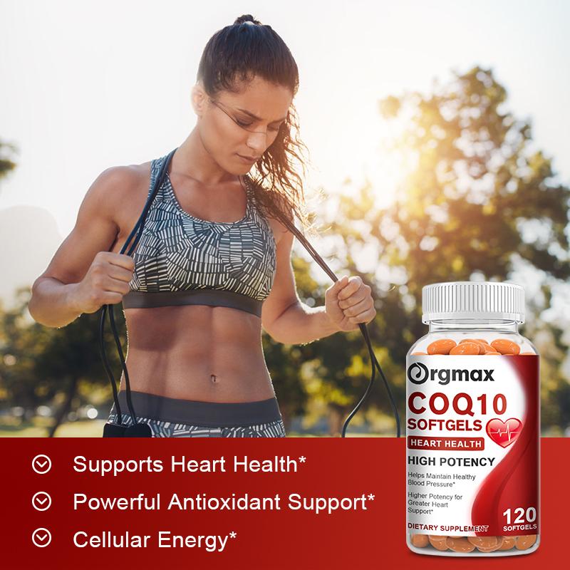 COQ10 Capsules Coenzyme Q10 300mg Supports Heart&Blood Vessels Health and Cellular Energy Production Liver Detox