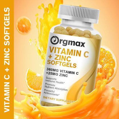 Vitamin C Bioavailable Supplement With Zinc Ascorbic Acid & Zinc Oxide Non-GMO & Gluten-Free Formula