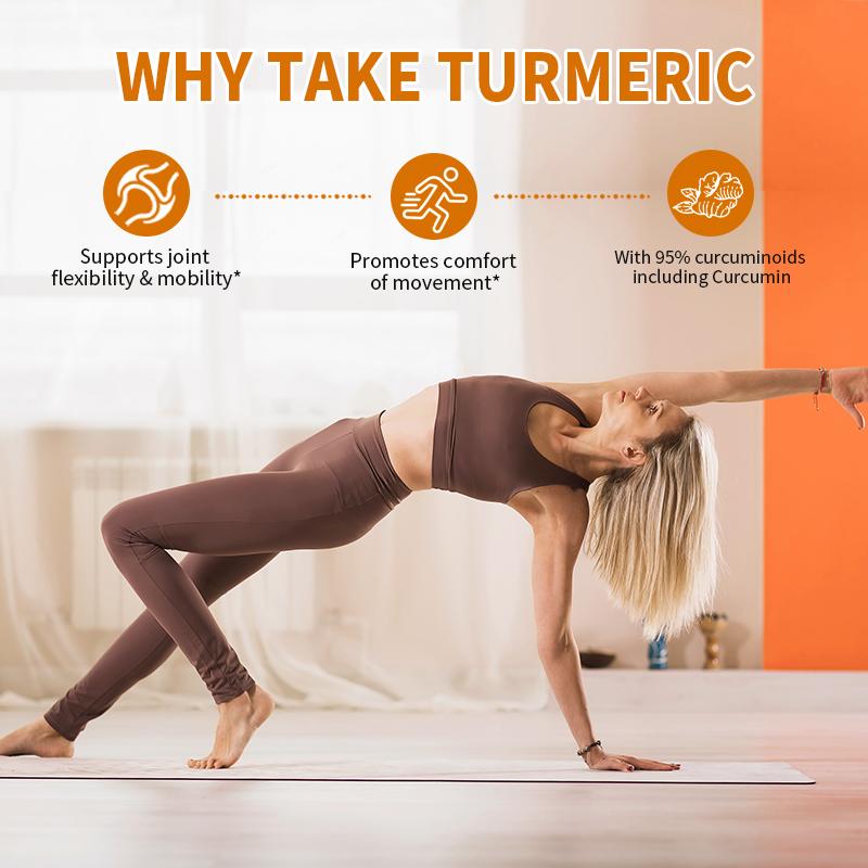 Turmeric & Ginger Capsules Organic Black Pepper, Apple Cider Vinegar, Supports Metabolism, Cardiovascular Health & Joint Health