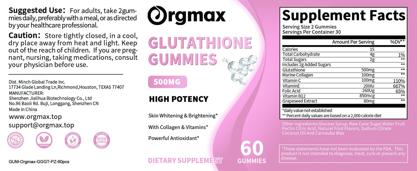 Orgmax Glutathione Gummies Dietary Supplement