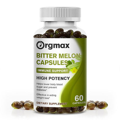 Orgmax Nature Bitter Melon Extract Capsule Regulate Blood Vessels Lower Blood Sugar Vitamin B12 Supplement Plant-insulin Slimming Help Health