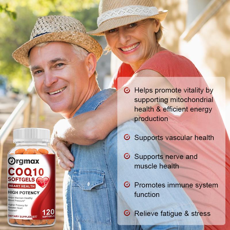 COQ10 Capsules Coenzyme Q10 300mg Supports Heart&Blood Vessels Health and Cellular Energy Production Liver Detox