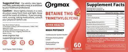 Orgmax Betaine TMG Trimethylglycine Liver Health Dietary Supplement