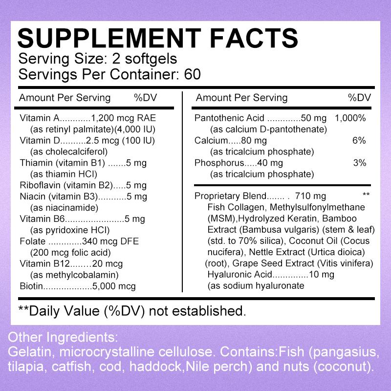 Orgmax Collagen Biotin Capsules Dietary Supplement