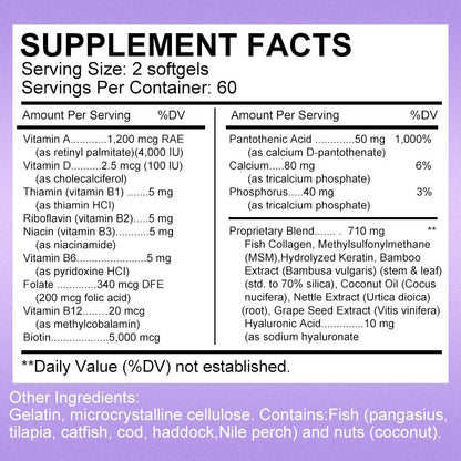 Orgmax Collagen Biotin Capsules Dietary Supplement